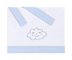 Pekebaby NUVOLA AZUL - Tríptico sábanas algodón minicuna (50 x 80 cm)