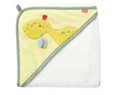 Fehn 051223 - Toalla de baño con capucha Dino - Poncho de baño de rizo con lindo dinosaurio para bebés y niños pequeños a partir de 0 meses