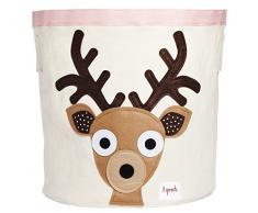 3 Sprouts Ciervo - Cesta para juguetes, unisex