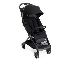 Chicco WE Silla de Paseo Ligera y Plegable Apta de 0 Meses a 22 Kg, Carro de Bebé de Viaje Reclinable con Posición para Dormir, Arnés Acolchado, Capota y Cubierta para Lluvia - Negra (Black)