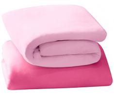 Clevamama Set de 2 sábanas bajeras para cuna de viaje (algodón Jersey 68 x 97 cm Rose