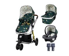 Cosatto carrito bebe 3 en 1 Giggle en el estampado Birdland - Apto desde el nacimiento hasta los 18kg, carrito, silla de paseo, capazo y silla de coche, ligero,compacto, incluye protector de lluvia