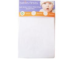Bebés Primeros, jersey de algodón ropa de cama, juego de 2 uds, 140 x 70 cm, Negro
