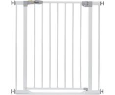 hauck Barrera Seguridad Niños para Puertas y Escaleras Clear Step 75 - 80 cm, Cierre Automático, Barandilla Escalera, Sin Agujeros, Vallas Infantiles, Blanco
