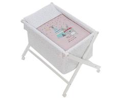 Interbaby 92082-02 - Minicuna de Madera con Textil Tipi Oso Rosa, unisex
