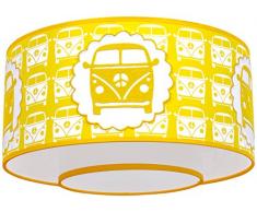 Taftan Fabric – Pantalla de lámpara de techo diseño de furgoneta (35 cm, amarillo)