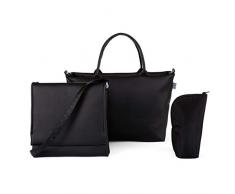 Chicco Bag in Bag Bolso organizador con cambiador y minibolso en ecopiel, color negro (Pure Black)