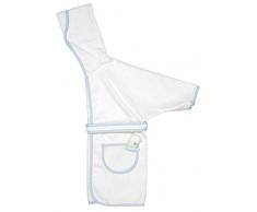 Red - Albornoz con mangas para niños (hasta 2 años), 100% rizo de algodón, con bolsillo de tela Aida para bordar, ideal para la ducha, color blanco, azul