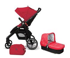 Casualplay Match 2 Loop - Silla de paseo con chasis negro + CasualplayCot, color raspberry