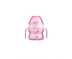 MAM Vaso Starter Cup D118 - Vaso de Aprendizaje con Boquilla y Asas Antideslizantes para Bebés a partir de 4 meses 150ml - Rosa