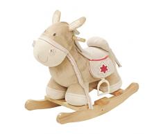 Caballo balancin Roba, balancin de madera tapizado, asiento con estribo, juguete balancin utilizable a partir de los 18 meses.