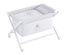 Minicuna plegable desenfundable patas madera blanco (50 x 80 cm) LUNE gris