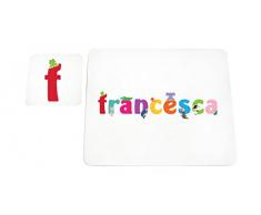 Feel Good Art Francesca brillante Mantel individual y posavasos para bebés y niños