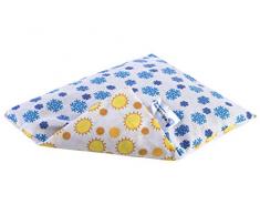 Almohada de hueso de cereza grande Cojín Térmico 500g Rectangular 20x25cm eco natural 100% algodón Medi Partners terapia de calor + frío terapia de masaje (Sol de copo de nieve)