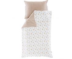 Ropa de cama pequeña granja, tamaño: 135 x 200 cm + 80 x 80 cm, ropa de cama de algodón suave – en práctica bolsa de deporte