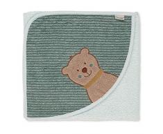 Sterntaler Toalla de baño con capucha del Oso Ben, Edad: a partir de 0 meses, 80 x 80 cm, Verde claro