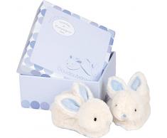 Doudou et Compagnie DC1309 Célestine - Zapatillas de estar por casa con diseño de conejito y caja, color azul