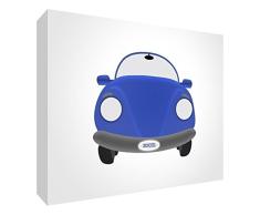 Feel Good Art CAR-A7BLK-04R-ES - Bloque decorativo recuerdo del bebé, diseño coche, 7.4 x 10.5 x 2 cm, color azul/blanco