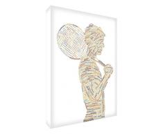 Feel Good Art Gallery Envuelto caja Lienzo en cuadro macho jugador de tenis diseño de 115 x 78 x 4 cm) (2 x l, Neutral, tonos)