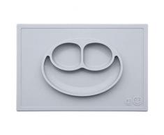 Ezpz - Plato happy mat silicona pewter gris claro