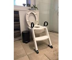 BabyDan Asiento de inodoro para entrenamiento de orinal antideslizante, resistente (hasta 75 kg), incluye taburete plegable para inodoro de 36 a 43 cm, sin PVC, color blanco