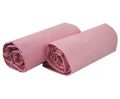 Juego de 2 sábanas bajeras para cuna de 60 x 120 cm, color rosa, fabricado en España