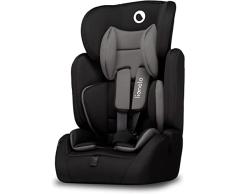 LIONELO LEVI SIMPLE silla de coche de bebe para niños 9-36 kg, silla de coche, regulable en altura y reposacabezas, protector lateral, respaldo extraíble, cinturones de 5 puntos (BLACK)
