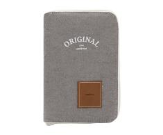 Cambrass-Portadocumentos bebé – carpeta para guardar documentos del bebé – Funda para cartilla sanitaria – libro de nacimiento con bolsillos- Natura Marrón 3x19x27 cm