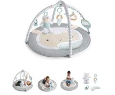 Ingenuity, Manta de juego acolchada Sheppys Spot, gimnasio de actividades con arco de juegos desmontable, 5 juguetes extraíbles, fácil de guardar, lavable, Recién nacidos + - Corrie