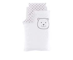 Träumeland - Juego de ropa de cama, protector de cuna y cojín de lactancia, diseño de oso pequeño multicolor multicolor