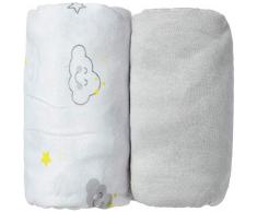 BabyCalin - Juego de 2 sábanas bajeras (70 x 140 x 17 cm)