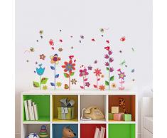 Walplus 2A-BQ8M-03JT - Adhesivo mural, diseño de flores y mariposas