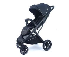 Silla de Paseo Pixini PALIA City, Ligera, Sombrilla XL, Plegable Compacta, Posición Reclinada, Gran Cesta de la Compra, Suspensión, Accesorios (Negro)