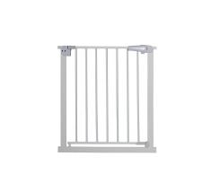 Barrera para Puerta y Escalera MoMi PAXI, Extensible de 75 a 82 cm, Barrera de Seguridad para niño con 2 Extensiones de 7 y 14 cm Incluidas, a presión - Montaje sin taladrar