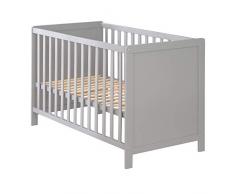 roba Cuna Colecho 60 x 120 cm - 2en1 - Convertible en Cama de Bebé Independiente - Ajustable en Altura - 5 Barrotes Desmontables - Madera Gris