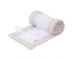 babybay Protector de cuna de malla real para cama auxiliar/protección contra golpes para cama de bebé, apto para modelo Boxspring XXL, color beige y dorado