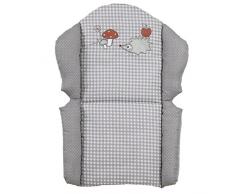 roba Cojín para Trona Adam & Eule - Reductor de Asiento Cómodo - Estampado de Erizo - Cuadros Vichy Gris