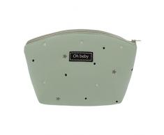 Neceser de higiene Rosy Fuentes - Neceser bebé - Cierre con Cremallera - Ideal para almacenar Accesorios - Elegante y Práctico 0-Verde Gris