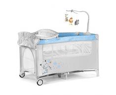 Innovaciones Ms 630224 Cuna De Viaje con 2 Alturas, Cambiador, Gatera y Carrusel de Juegos, Azul