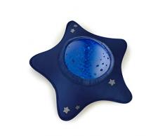 Luz nocturna Pabobo x Kid Sleep Musical y ligera, para niños y bebés, felpa con forma de estrella, proyector de agua, nómada, lámpara, techo, océano tranquilo, azul