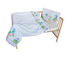 cosing 332 – 019 – 158 Juego de ropa de cama infantil algodón 2 piezas – búhos, Gris