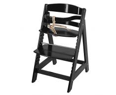 roba Trona Evolutiva de Madera Negra - Sit Up Flex - Altura Ajustable - de 6 Meses - Soporta 70 kg - Silla de Bebé Antivuelco