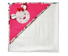 Fehn, toalla con capucha, ca. 80 x 80 cm, Rose (rosa)