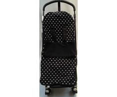 Snuggle saco/Cosy Toes Compatible con Quinny Buggy Buzz Zapp Extra Moodd para cochecito de bebé, diseño de lunares, color negro
