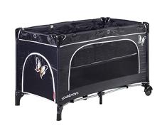 Patron BDP101007AA844P Skippy Plus - Cuna de viaje, diseño de mariposas, color negro