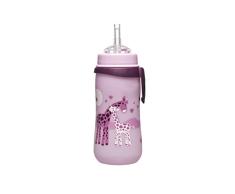 Vaso de pajitas Nip Straw Cup, 12 meses, 330 ml, rosa