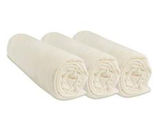 Easy Dort - Juego de 3 sábanas bajeras, de 60 x 120 cm, para Cuna y Cuna Plegable, 100 % algodón de Punto | Crudo | Extensible, Transpirable | Certificación Oeko-Tex | Fabricado en Europa