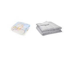 Pielsa Baby - 6378-4 | Manta de algodón Bebe tamaño 110x140 Color Azul & Pikolin Home Edredón de Fibra de Cuna Antiácaros Oto,Varias Medidas