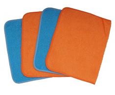 Ti TIN | Pack de 4 Toallas de Guardería Rizo Toalla 90% Algodón 10% Poliéster | 40x70 cm | Colores Azul y Naranja