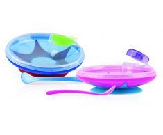 Nuby ID5342 - Plato de agua caliente con ventosa y cuchara